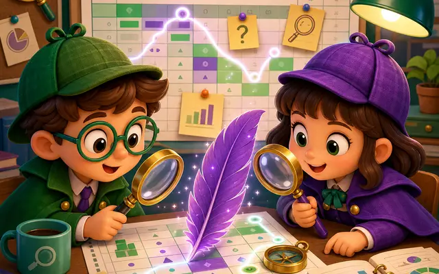 Excel Detectives - The Puzzling Violet Eyl - 5 Weekly Modules - Excel course for kids and teens